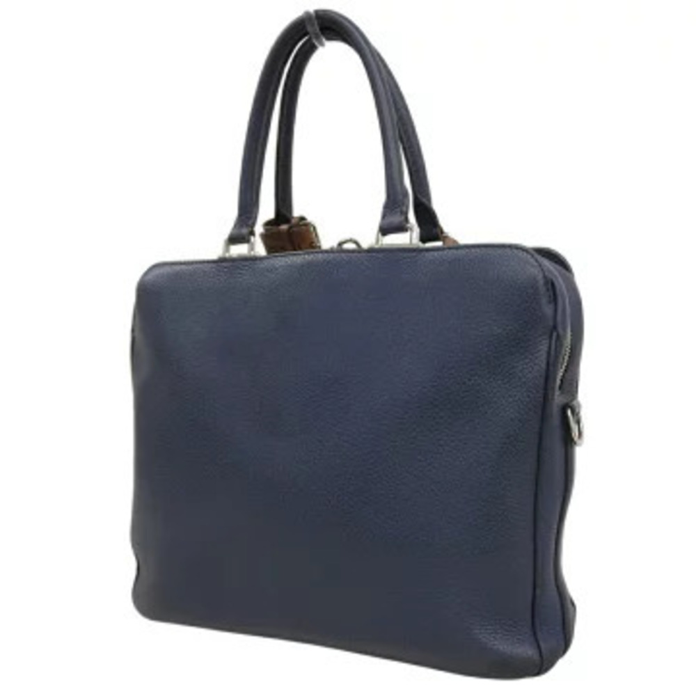 Louis Vuitton Brown Briefcase Navy Blue Armand Taurillon Bag Business